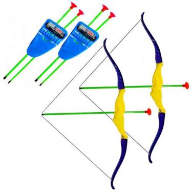 Imagem de 2 Brinquedos Infantil Arco e 3 Flechas 50cm Cavaleiro Medieval - Goal 