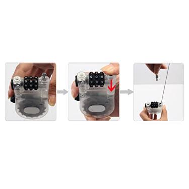 Imagem de Semme Cadeado de Combinação de Mala de Liga de Zinco Cadeado Com Senha para Bagagem Com Corda de Fio de 1 Metro, Trava de Viagem Durável e Segura para Malas, Mochilas, Carrinhos (Branco Transparente)