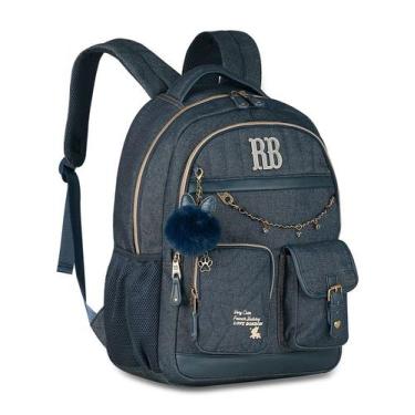 Imagem de Mochila de Costas Rebecca Bonbon Denim Vintage Jeans RB27024 Escolar J