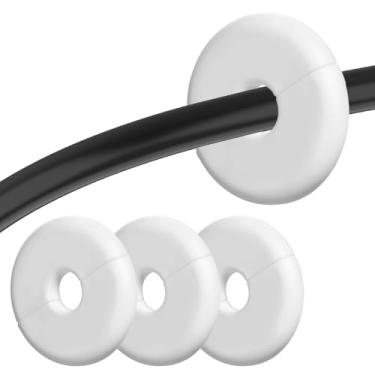 Imagem de Thinp 4 peças de ilhós de parede para cabos, cabos de parede que passam através de cabos antiderrapantes, kit de roteamento de cabos Starlink para paredes e móveis (branco)