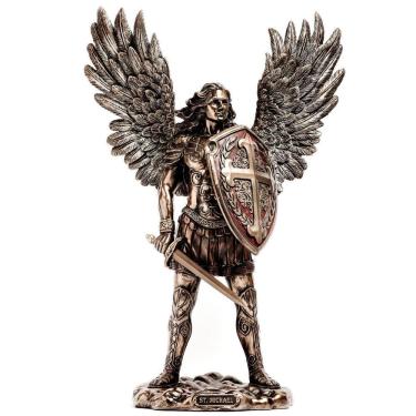 Imagem de Escultura Arcanjo Anjo Miguel Em Resina Veronese Design 36Cm