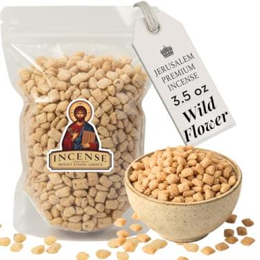 Imagem de Holy Land Market Incenso de Jerusalém - para uso pessoal ou na igreja, qualidade premium do Monte Athos (flor silvestre, 100 ml)