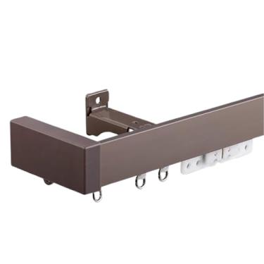 Imagem de Suporte de varão de cortina simples/duplo de alumínio, divisor de trilho de parede de 1,4 m para sala de estar, chuveiro, sistema de trilho de cortina deslizante - Decoração de casa durável e elegante