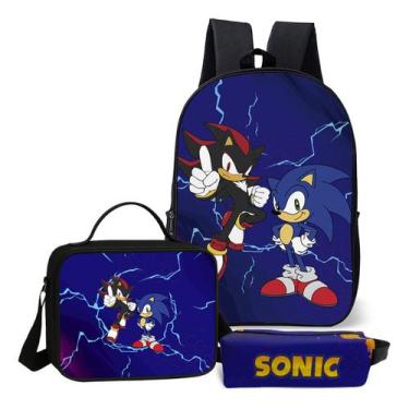 Imagem de Mochila Com Lancheira Termica e Estojo Kit Completo Escolar Estampa In