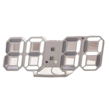 Imagem de Relogio Digital 3D Led Parede Mesa Alarme Snooze 12/24 Horas - Shopmix