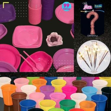Imagem de Kit Festa Completa Menina + Vela Glitter + Faisca 50 Pessoas - Trik Tr