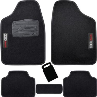 Imagem de Jogo Tapete Automotivo De Carpete Compatível com Audi 5 Peças Preto (5 Peças, Q5 2009 a 2025)