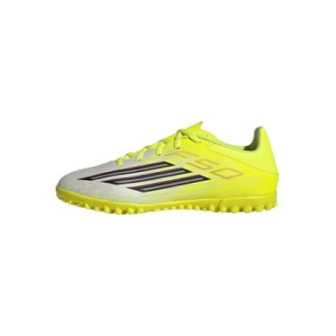 Imagem de Adidas Chuteiras de futebol unissex F50 Club Turf, Team Solar amarelo/preto/vermelho lúcido, 8.5 Women/7.5 Men