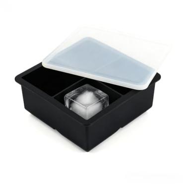 Imagem de Bandeja para cubos de gelo de uísque, molde de silicone grande com fácil liberação, máquina de gelo para uísque e coquetel de grau alimentício para bar doméstico