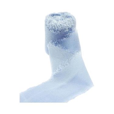 Imagem de Fita De Seda Chiffon Com Bordas Desfiadas Feita À Mão 5M 4cm Para Deco