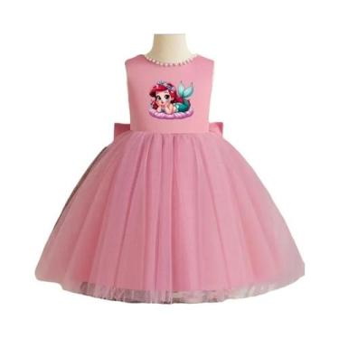 Imagem de Vestido De Tule Com Laço Para Meninas Princesas, Elegante Vestido De D