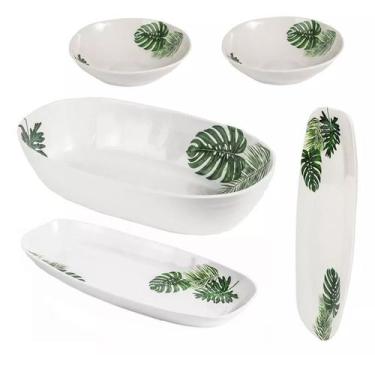 Imagem de Kit 5 Peças de Travessas / Tigelas e Saladeira Melamina - FRIGOPRO