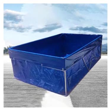 Imagem de Piscina de aquário de lona de PVC com válvula de drenagem – Tanque de retenção temporária para peixes de água salgada, carpas e tartarugas – armazenamento de água de lona de 0,5 mm – 0,8 x 0,8 x 1 m