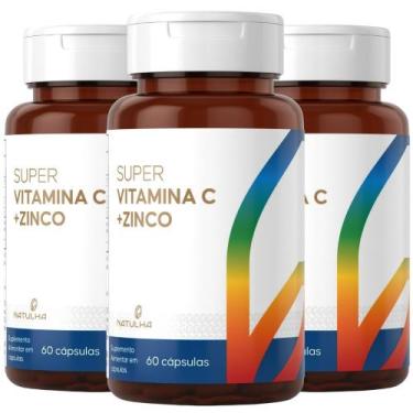 Imagem de KIT 3X Super Vitamina C com Zinco 60 cápsulas - Natulha