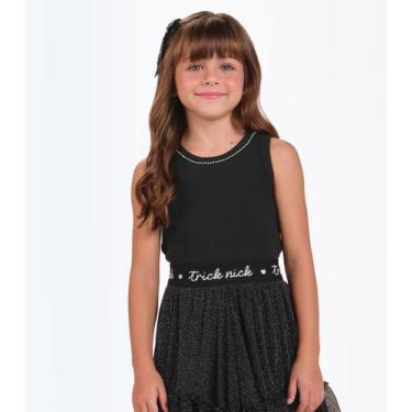 Imagem de Regata Ribana 2x1 Feminina Trick Nick Preto, 8, Preto