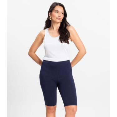 Imagem de Bermuda Ciclista Feminina em Cotton Pesado Rovitex Azul, P, Azul