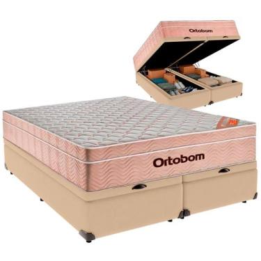 Imagem de Cama Baú Queen e Colchão Airtech Spring Pocket Molas Ensacadas Ortobom