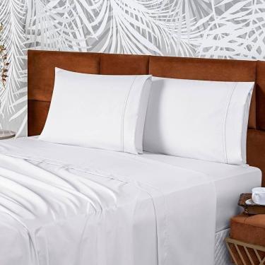 Imagem de Jogo De Lençol Conforto Queen 3 Peças Micropercal 200 Fios C- Elástico - Branco