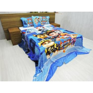 Imagem de Manta Casal Fronha E Almofada Patrulha Cobertor Fleece 4pç - Fantasia 