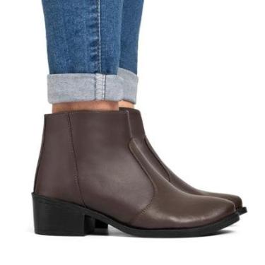 Imagem de Bota Feminina Casual Cano Curto Salto Baixo Moda-Feminino