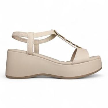 Imagem de Sandália Feminina Salto Anabela Mississipi Calce Facil J0462-Feminino