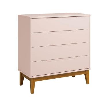Imagem de Comoda Gaveteira Elfe Classic 4 Gavetas Rosa Fosco - Moveisaqui
