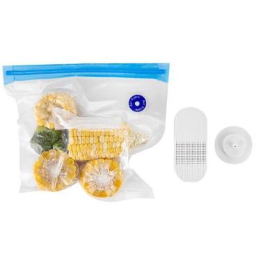 Imagem de Seladora Vacuo Bateria 2 Em 1 Automatica Sacola Reutilizavel