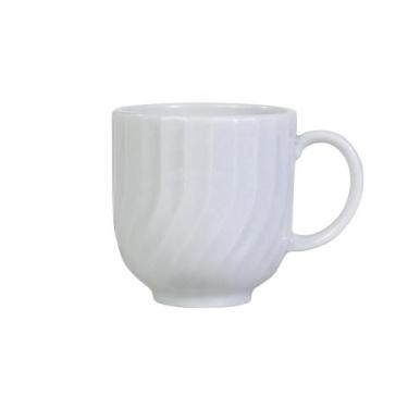 Imagem de Caneca Chá Café Branca Relevo Linea 356 ml Germer Porcelanas