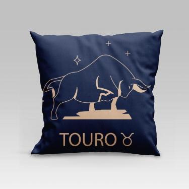 Imagem de Capa De Almofada Estampada Signos Do Zodíaco Em Veludo Suede 45cm X 45cm - Decoração Astrologia Horóscopo Cor Touro