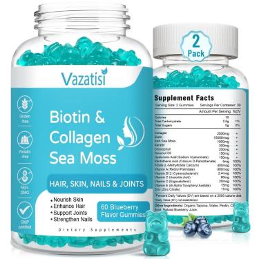 Imagem de Gomas De Biotina Vazatisi 15000 Mcg Com Colágeno E Queratina X120-Unissex