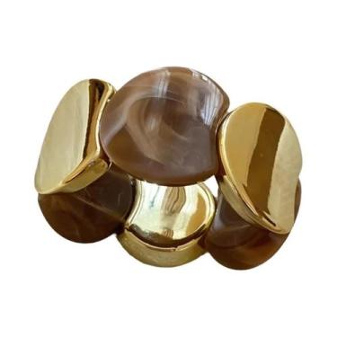 Imagem de Pulseiras De Resina Acrílica Vintage Para Mulheres Com Cordão Elástico