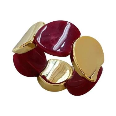 Imagem de Pulseiras De Resina Acrílica Vintage Para Mulheres Com Cordão Elástico