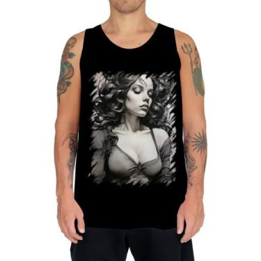Imagem de Camiseta Regata Pintura a Carvão Mulher Arte Esfumaçada 8 - Kasubeck S