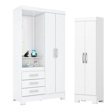 Imagem de Guarda Roupa 02 Portas E 03 Gavetas Pequin B64 Com Armário Multiuso 2 