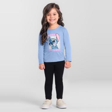 Imagem de Blusa infantil menina com glitter do Stitch Brandili-Feminino