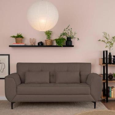 Imagem de Sofá 3 Lugares Piacenza Linho Marrom 202 cm - Mobly