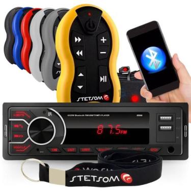 Imagem de Radio Automotivo Sem Toca Cd Mp3 Player Bluetooth 2 Entrada Usb Carreg