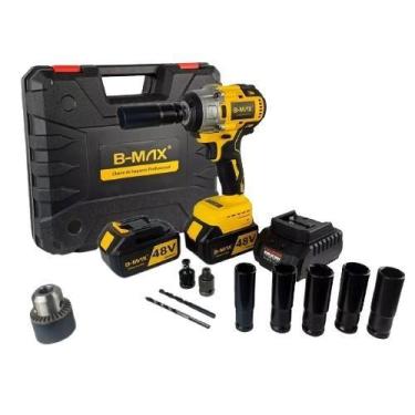 Imagem de Parafusadeira Chave De Impacto 1/2 Bateria Lítio 48v Bivolt - B-max
