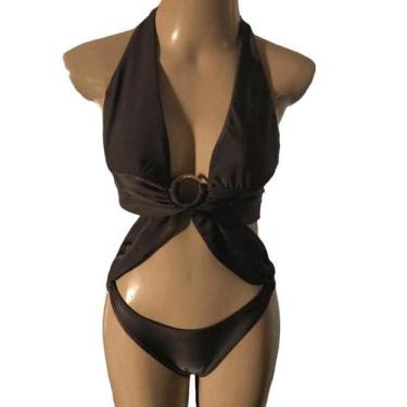 Imagem de Maiô Engana Mamãe Líquido Moda Praia Luxo CINTILANTE Com Forro, Cinza,