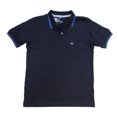 Imagem de Camisa Polo com bolso manga curta, detalhes na gola e manga - vilejack
