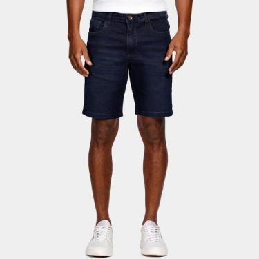 Imagem de Bermuda Jeans Aramis Sobretinta Ve25 Azul Escuro Masculino, 48