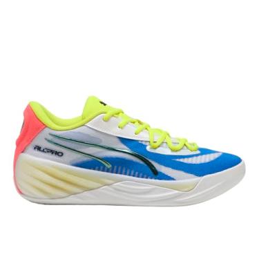 Imagem de PUMA Tênis masculino All-Pro Nitro, Puma Alerta branco/amarelo/alerta rosa, 41