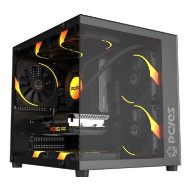 Imagem de Gabinete Gamer Forcefield Mini Black Vulcan GFFMNBV Mini-tower Mini ITX e Micro ATX Vidro Temperado Painel Frontal Preto