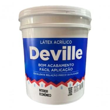 Imagem de Tinta Látex Acrílica Latex Gelo para Superfícies Internas Acabamento Fosco Aveludado Branco 18L Max Deville