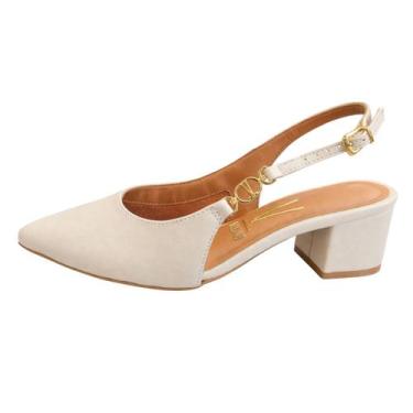 Imagem de Sapato Feminino Vizzano 1220.385 Pelica, Creme, 38