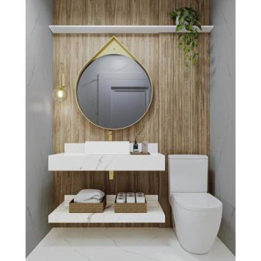 Imagem de Bancada em Porcelanato Para Banheiro Completo Alto Padrao 100cm Sem Cu