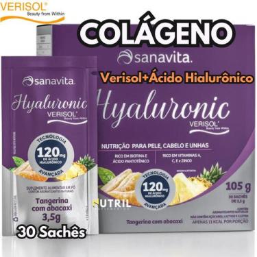Imagem de Colágeno Hidrolisado Verisol com Ácido Hialurônico 120mg Sanavita Hyal