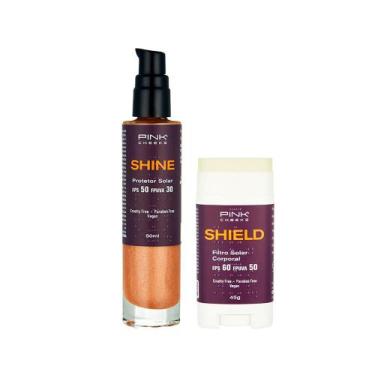 Imagem de Kit Pink Cheeks - Protetor Solar Corporal Com Iluminador Shield Fps 50