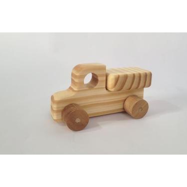 Imagem de Caminhão de madeira maciça. Brinquedo artesanal e decoração. - FZ Arti