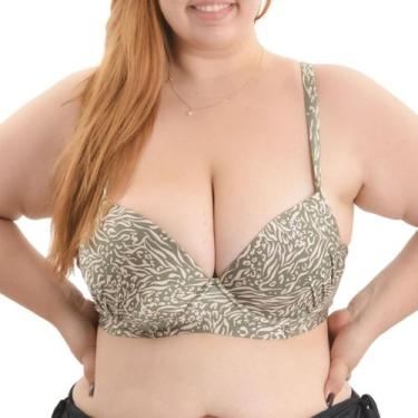 Imagem de Top Biquini Bojo Aro Alças Fixas e Amarração Plus Size Arsiè, 46, Verd